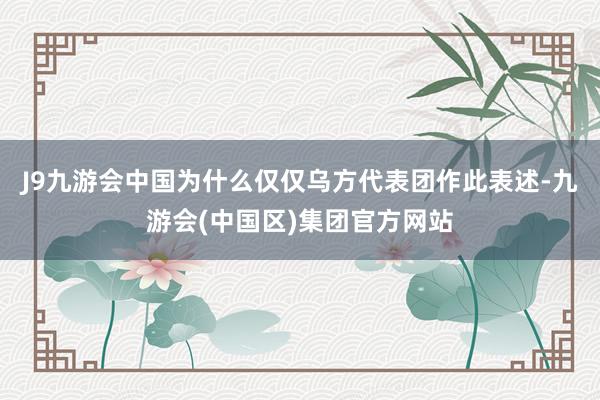 J9九游会中国为什么仅仅乌方代表团作此表述-九游会(中国区)集团官方网站