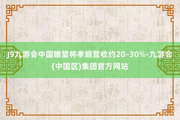 J9九游会中国瞻望将孝顺营收约20–30%-九游会(中国区)集团官方网站